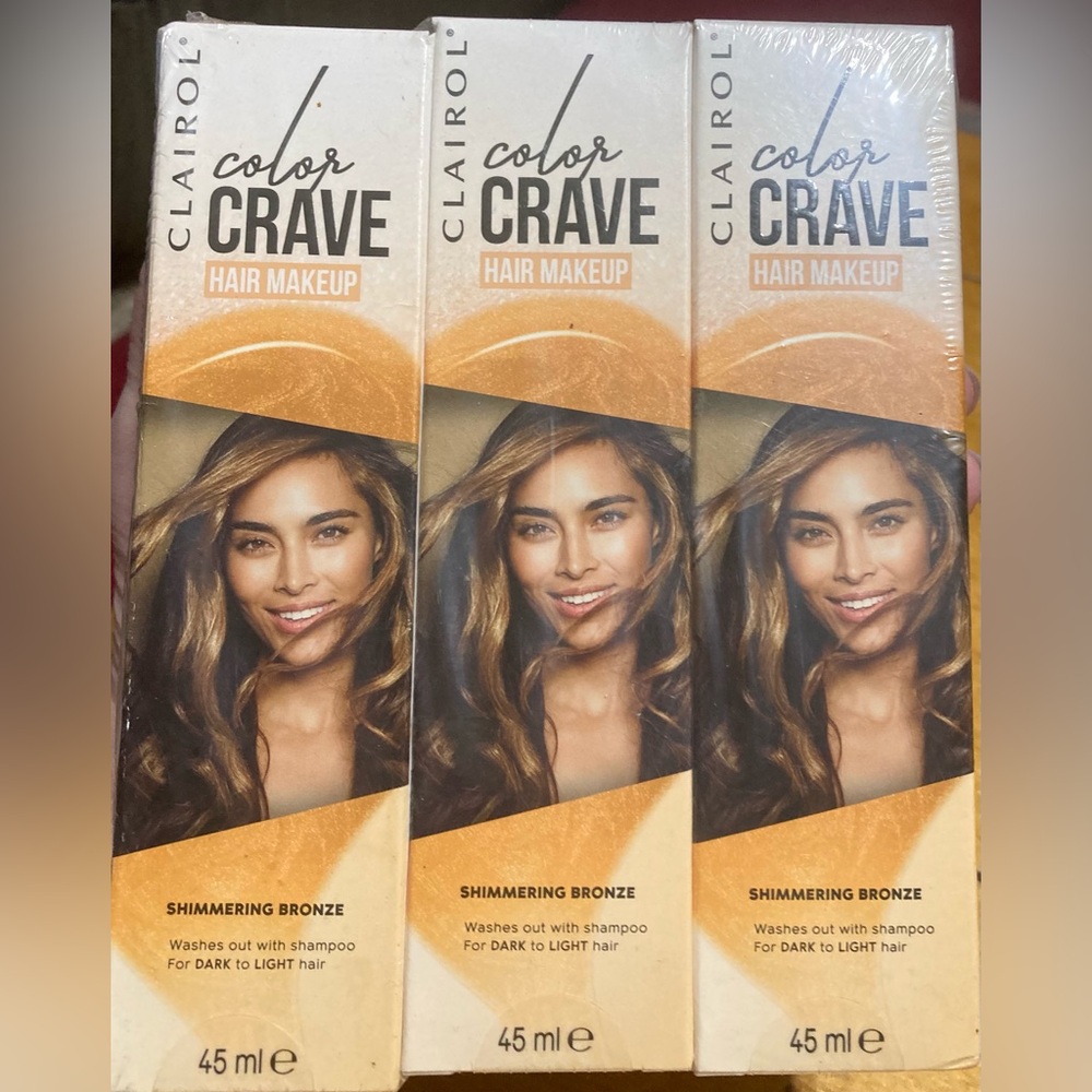 NWT Lot of 3 Clairol Color Craze Hair Makeup Shimmering Bronze Color - Picture 2 of 6